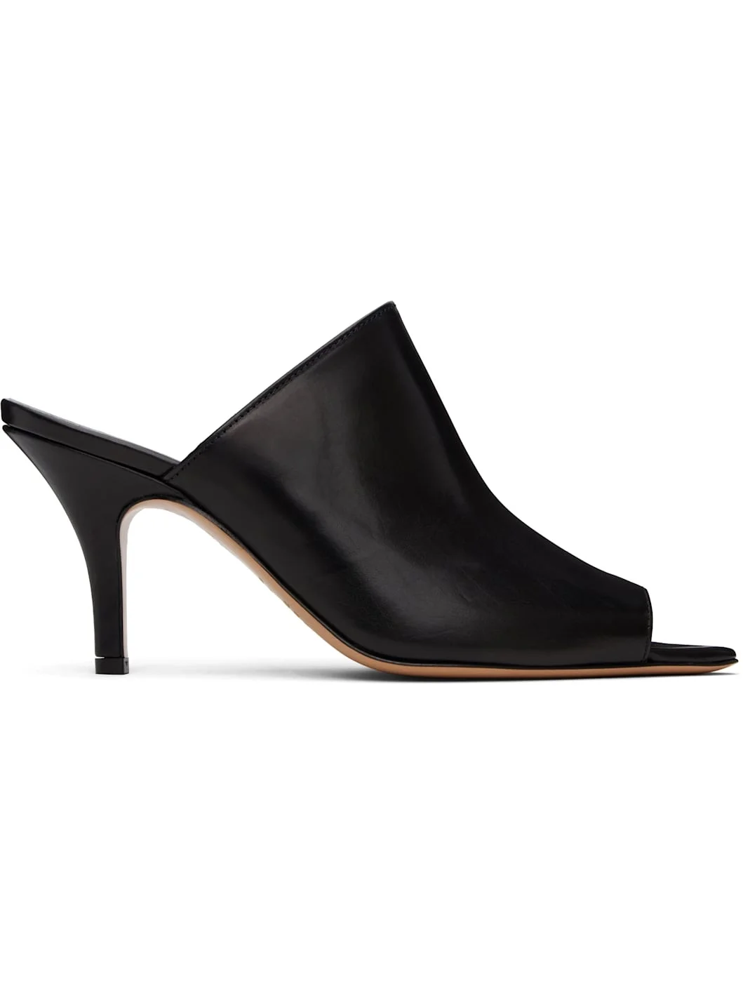 Black Oil Sandal Mules - 1