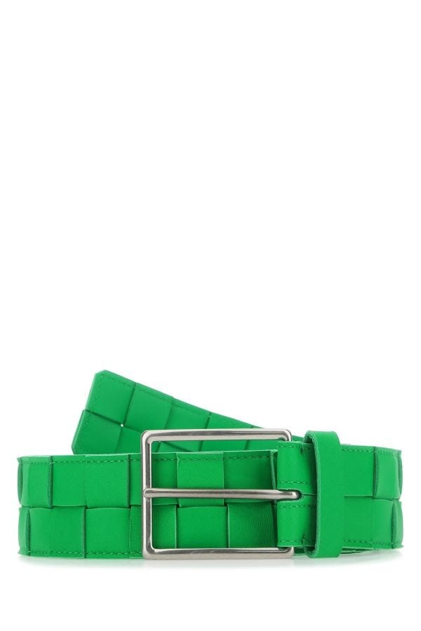 Green leather belt - 1