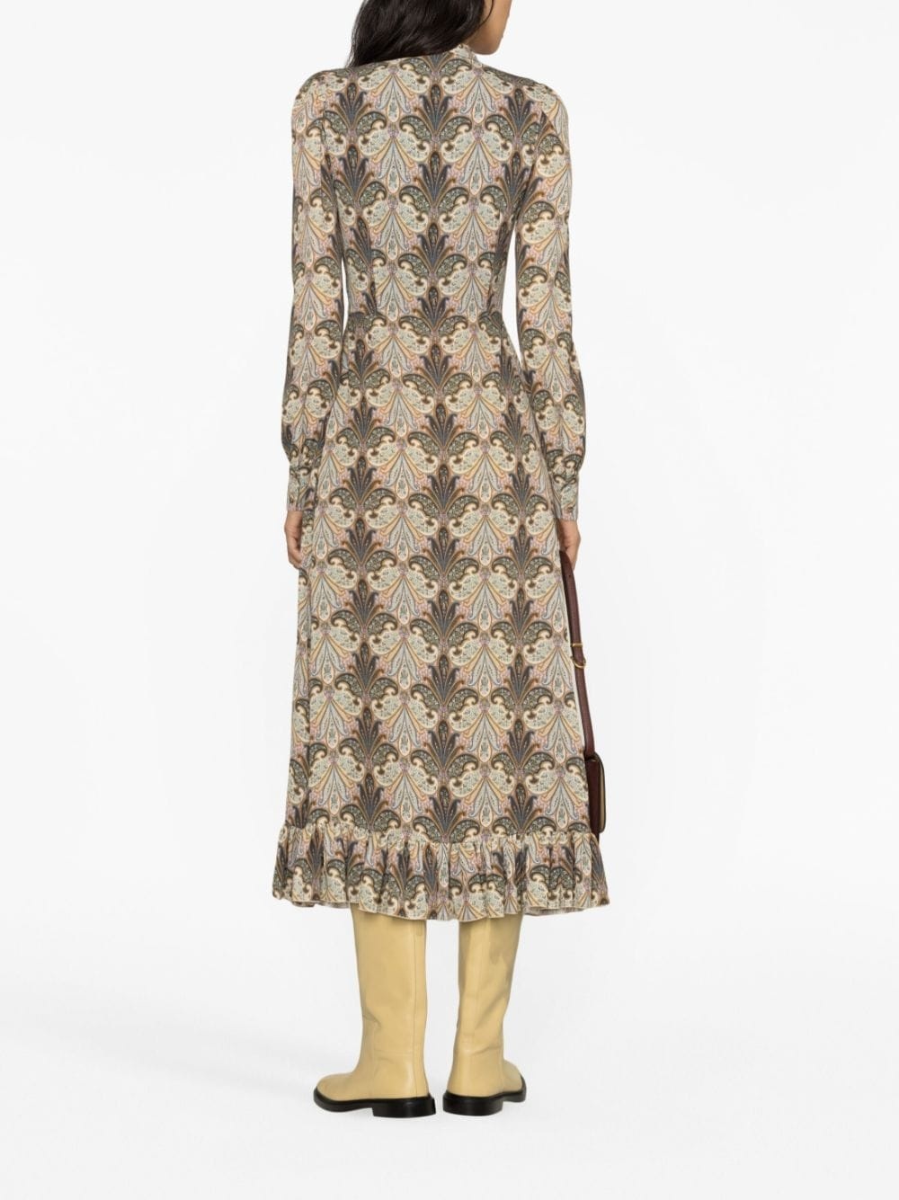 graphic-print silk midi dress - 4