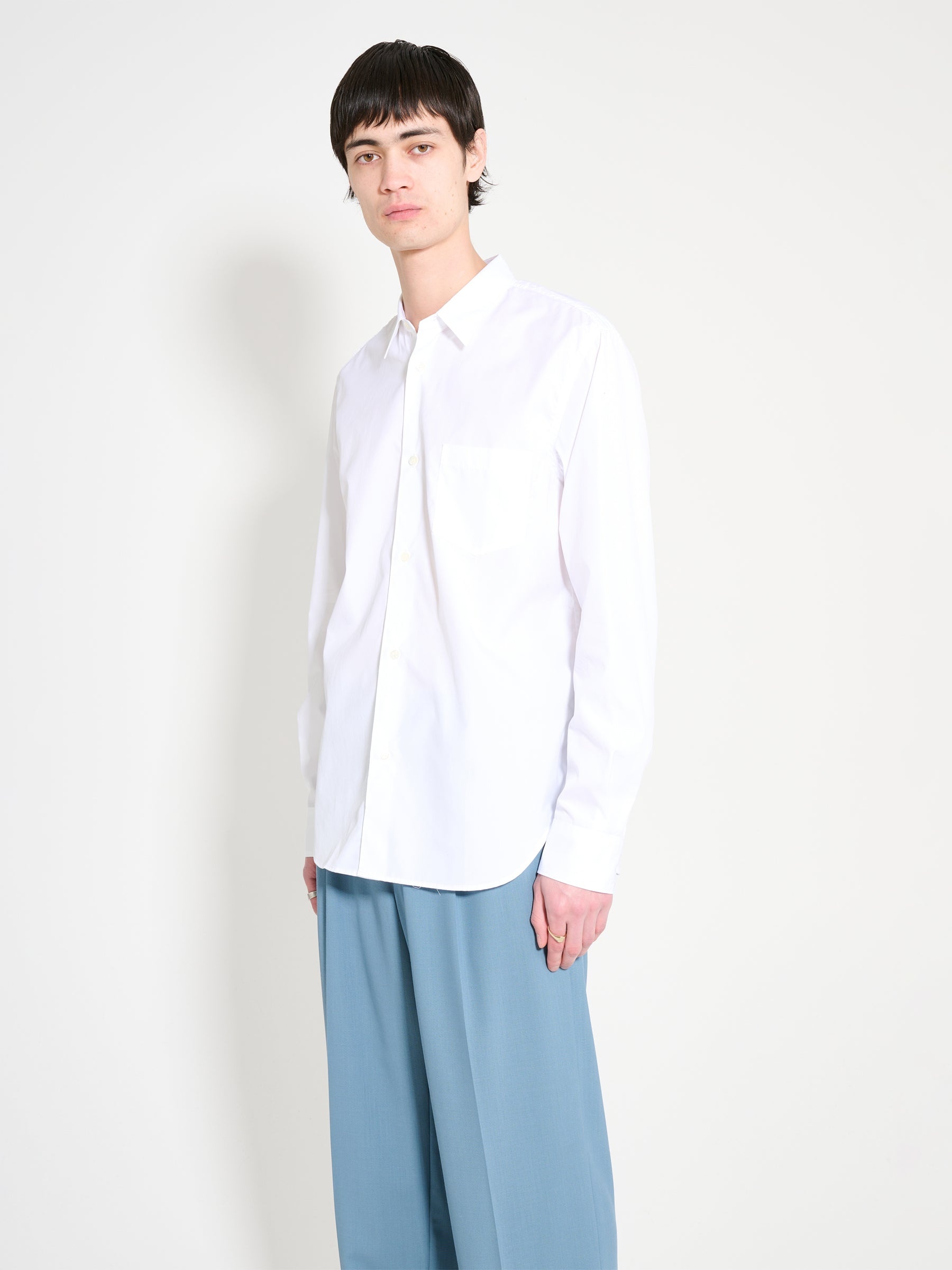 COMME DES GARÇONS HOMME COTTON BROAD SHIRT WHITE - 4