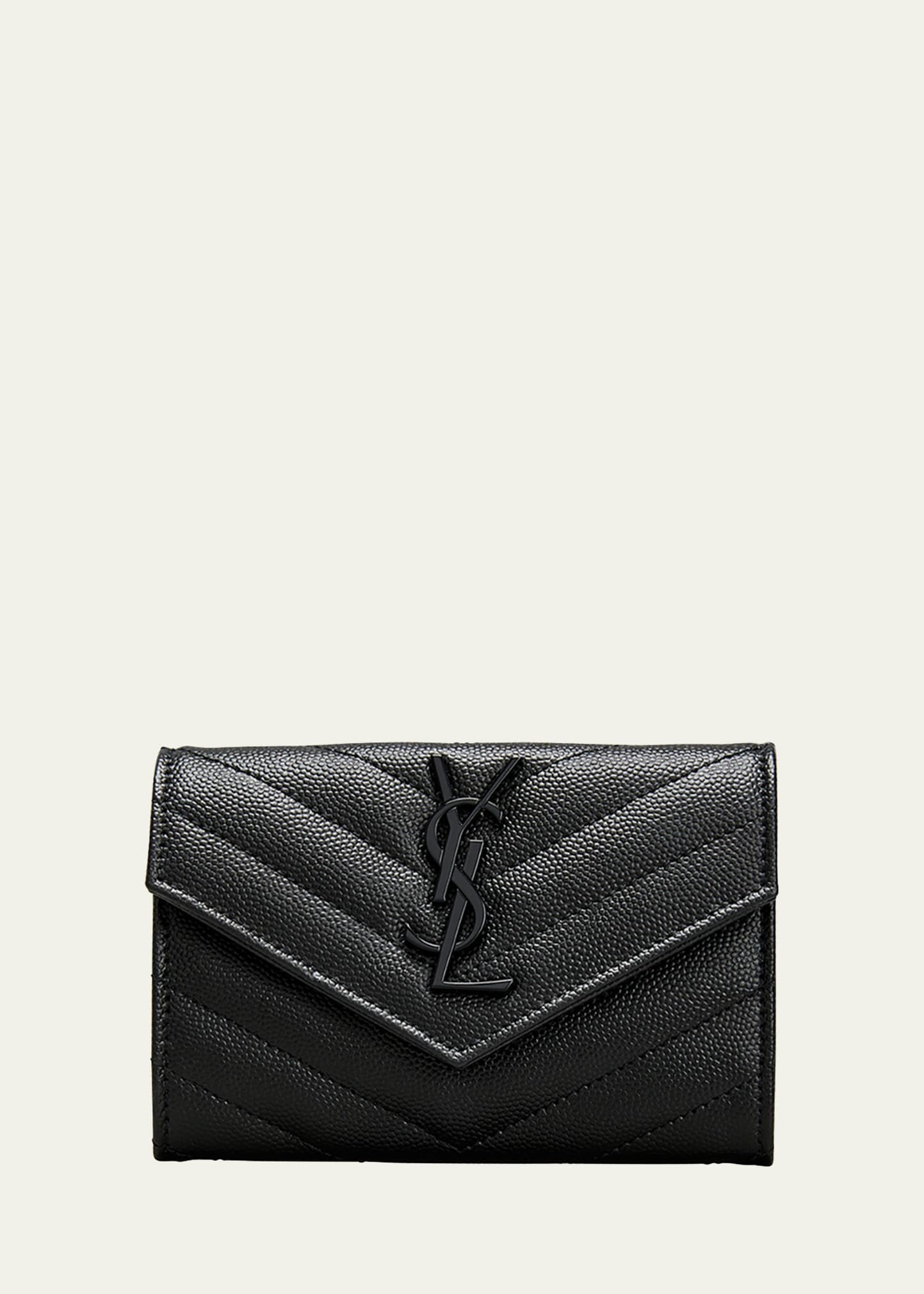 V-Flap Small Monogram YSL Card Case - 1