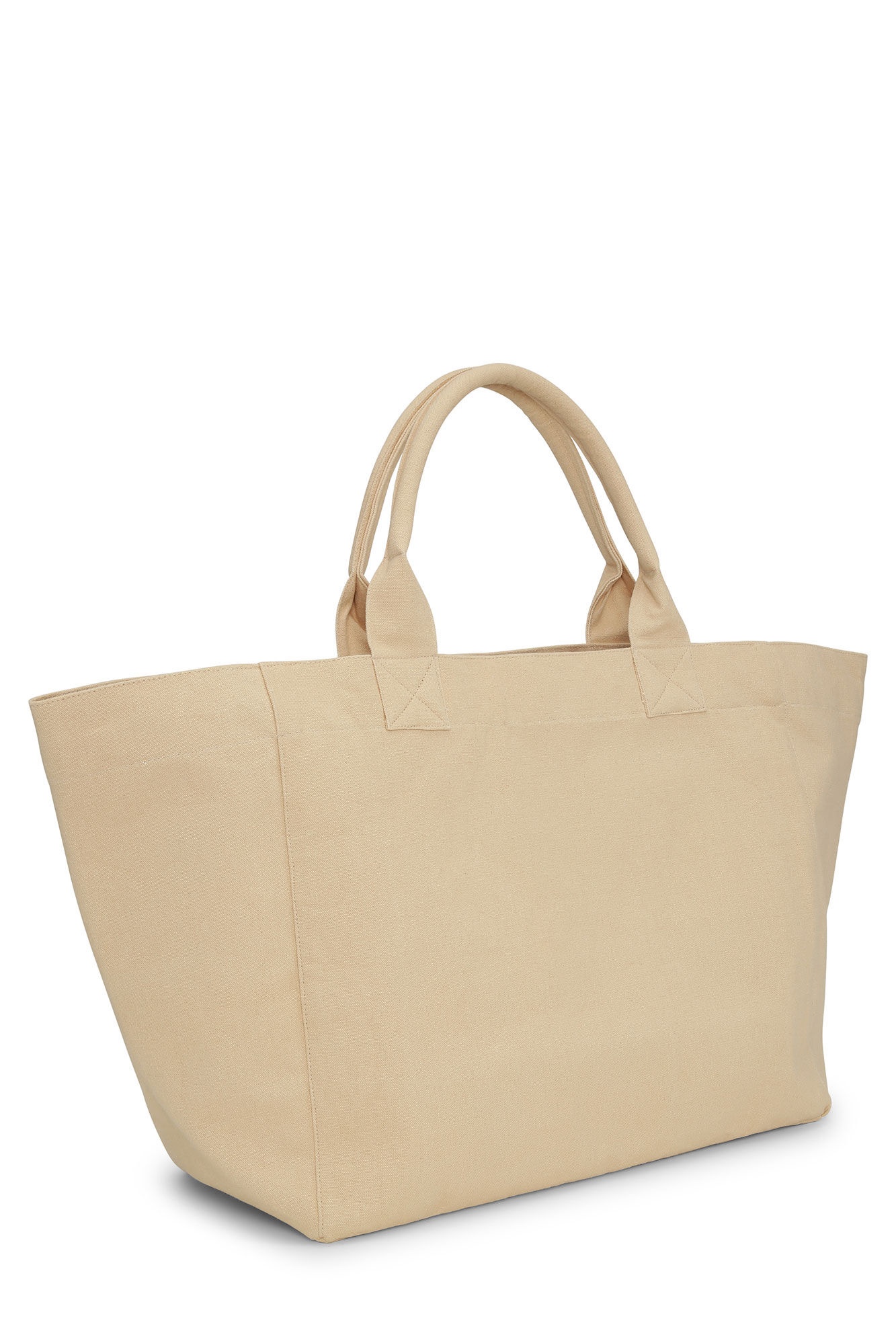 CREAM OVERSIZED CANVAS TOTE BAG - 2