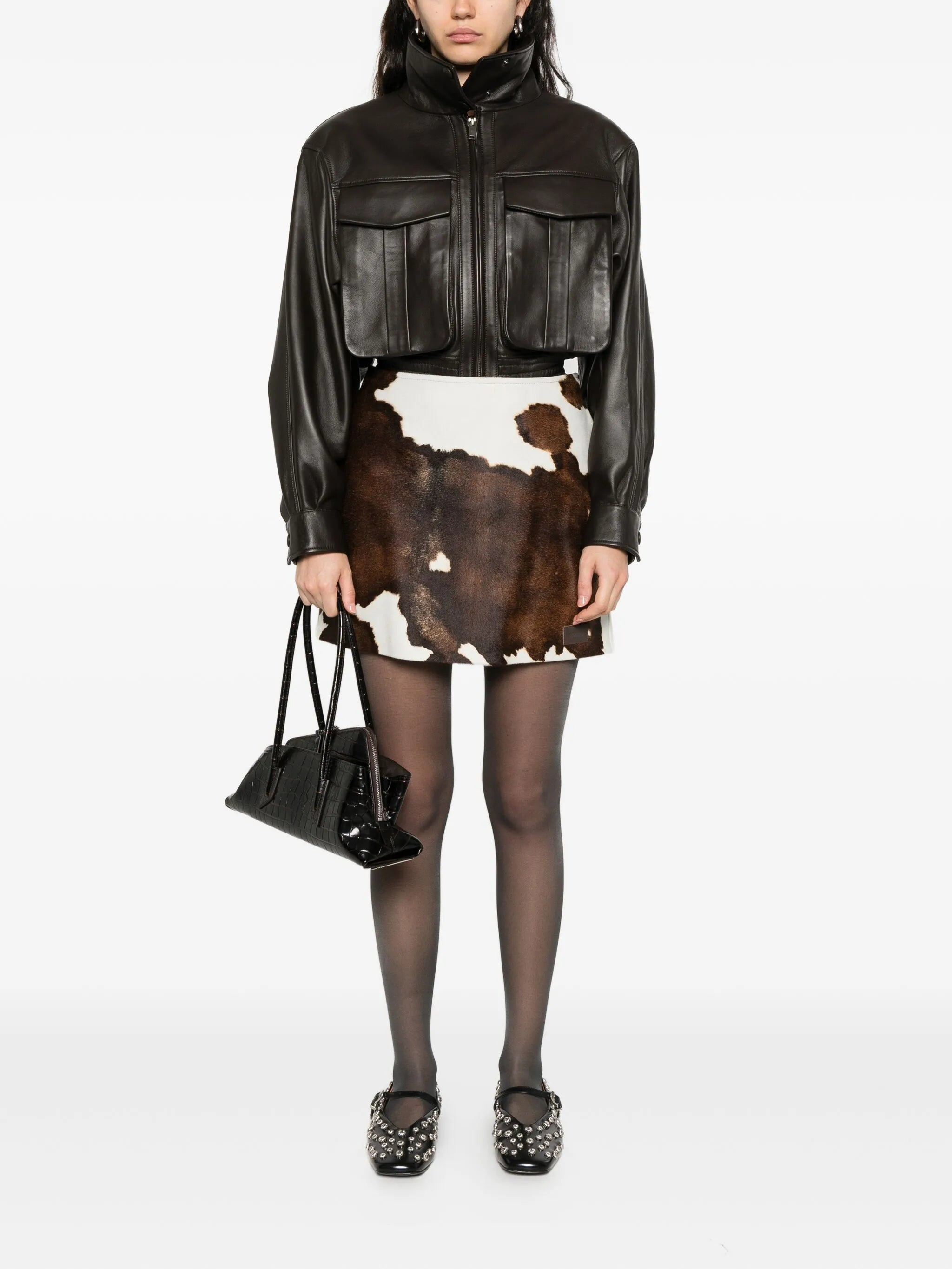 Moschino Cow-print Mini Skirt - 2