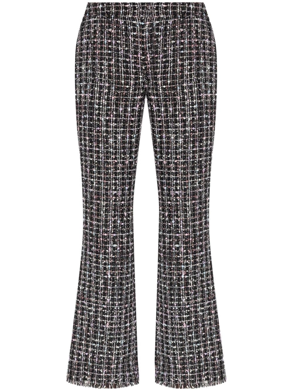 flared tweed trousers - 1