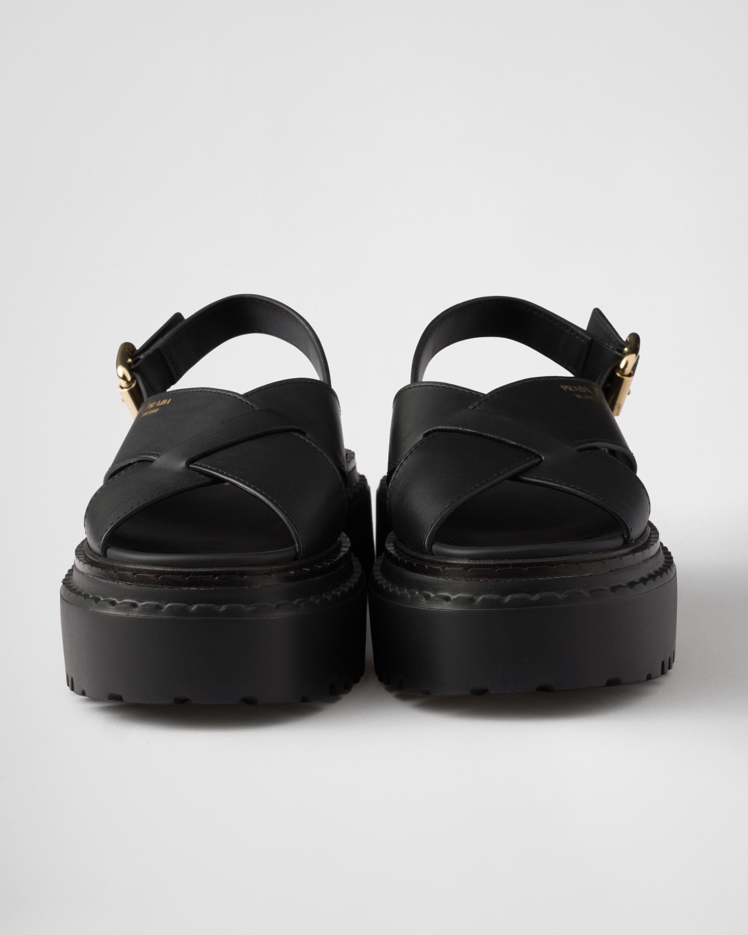 Leather crisscross sandals - 5