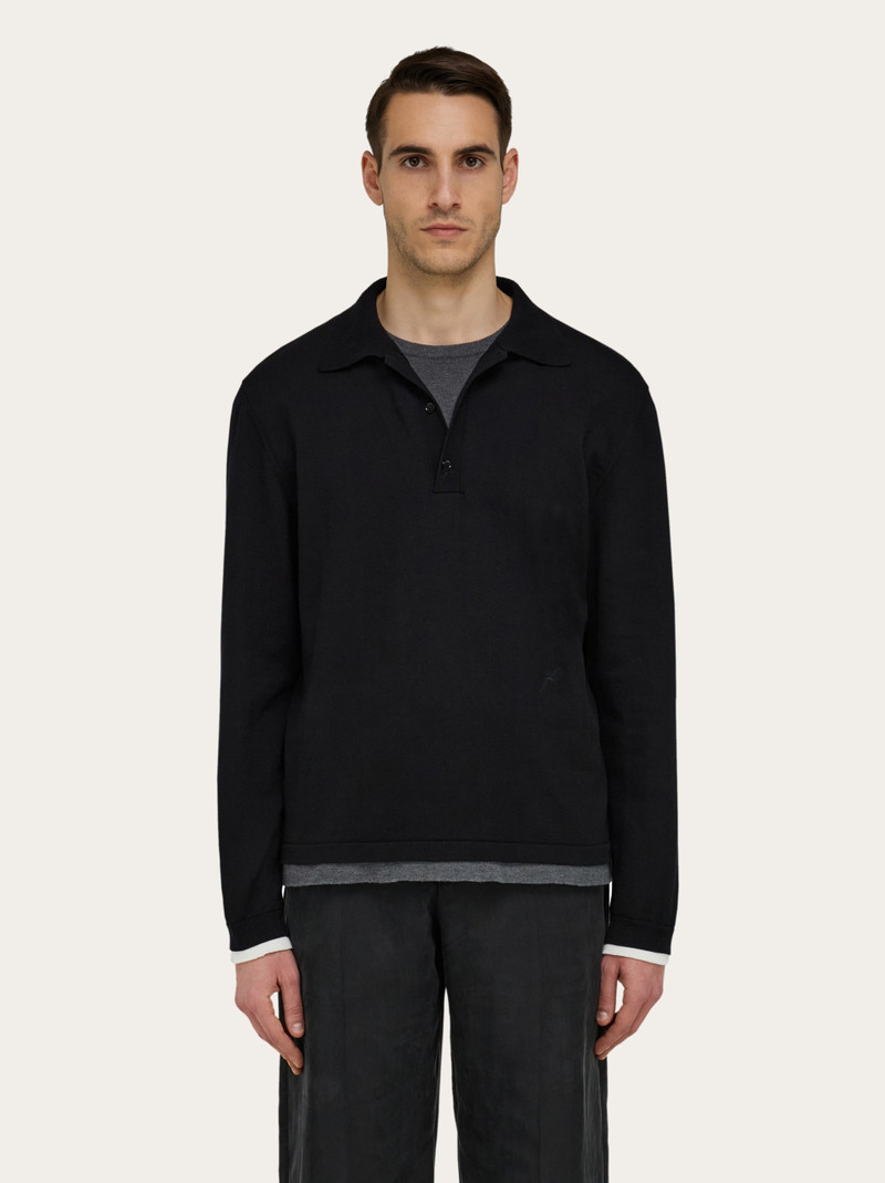 FERRAGAMO Layered long sleeved polo outlook
