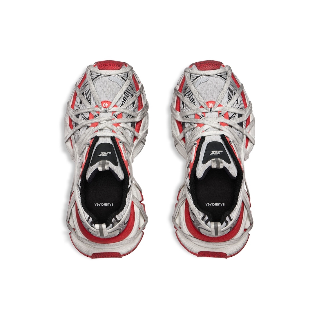 Men's 3xl Extreme Lace Sneaker in Grey/red/black/white - 6
