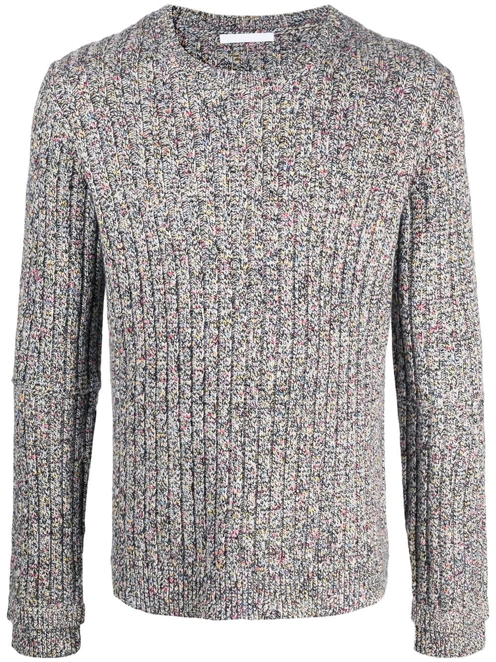 ribbed speckle knit jumper - 1