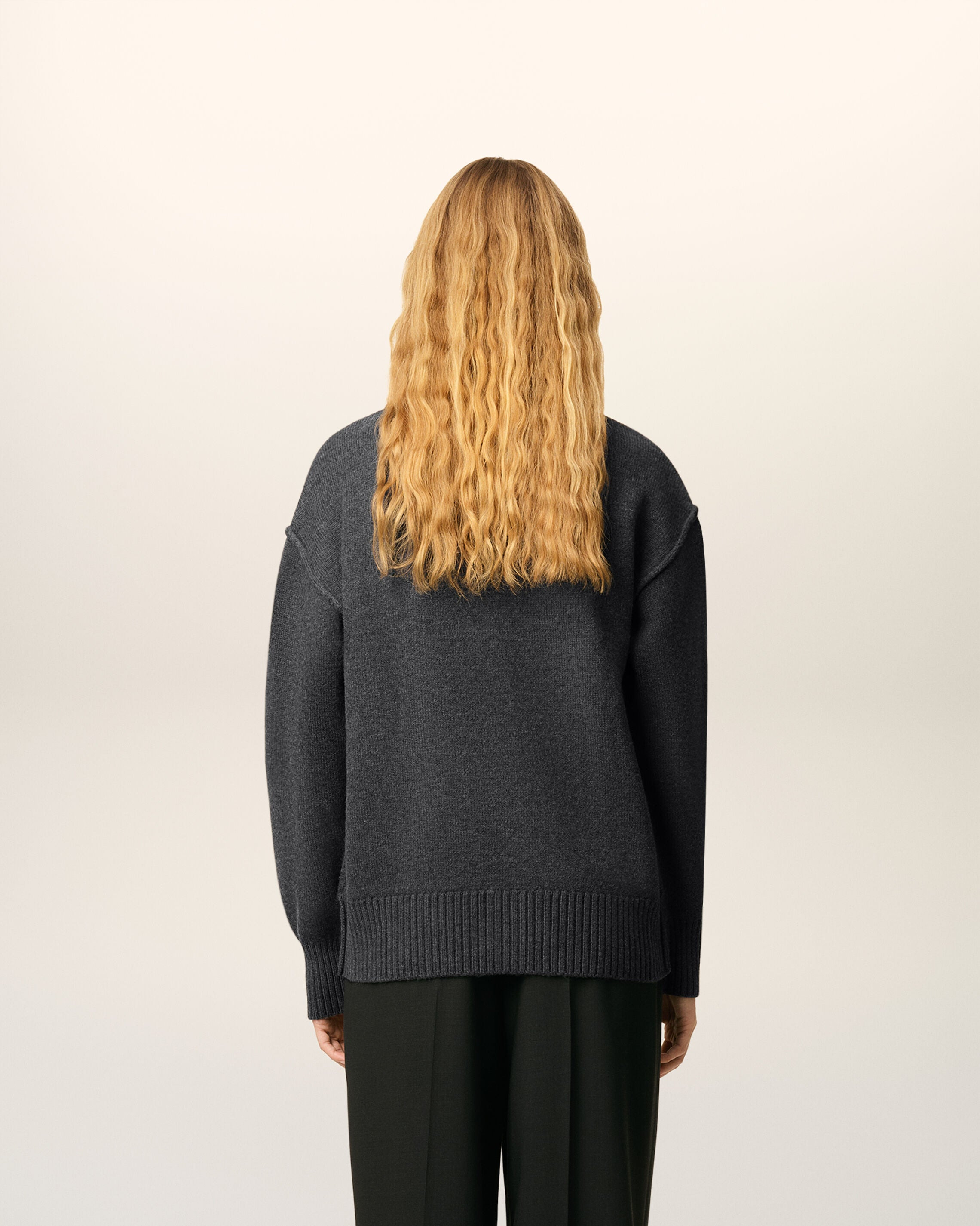 GREY WOOL AMI DE COEUR CARDIGAN - 5