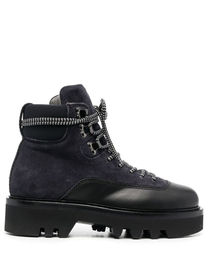 panelled lace-up boots 1