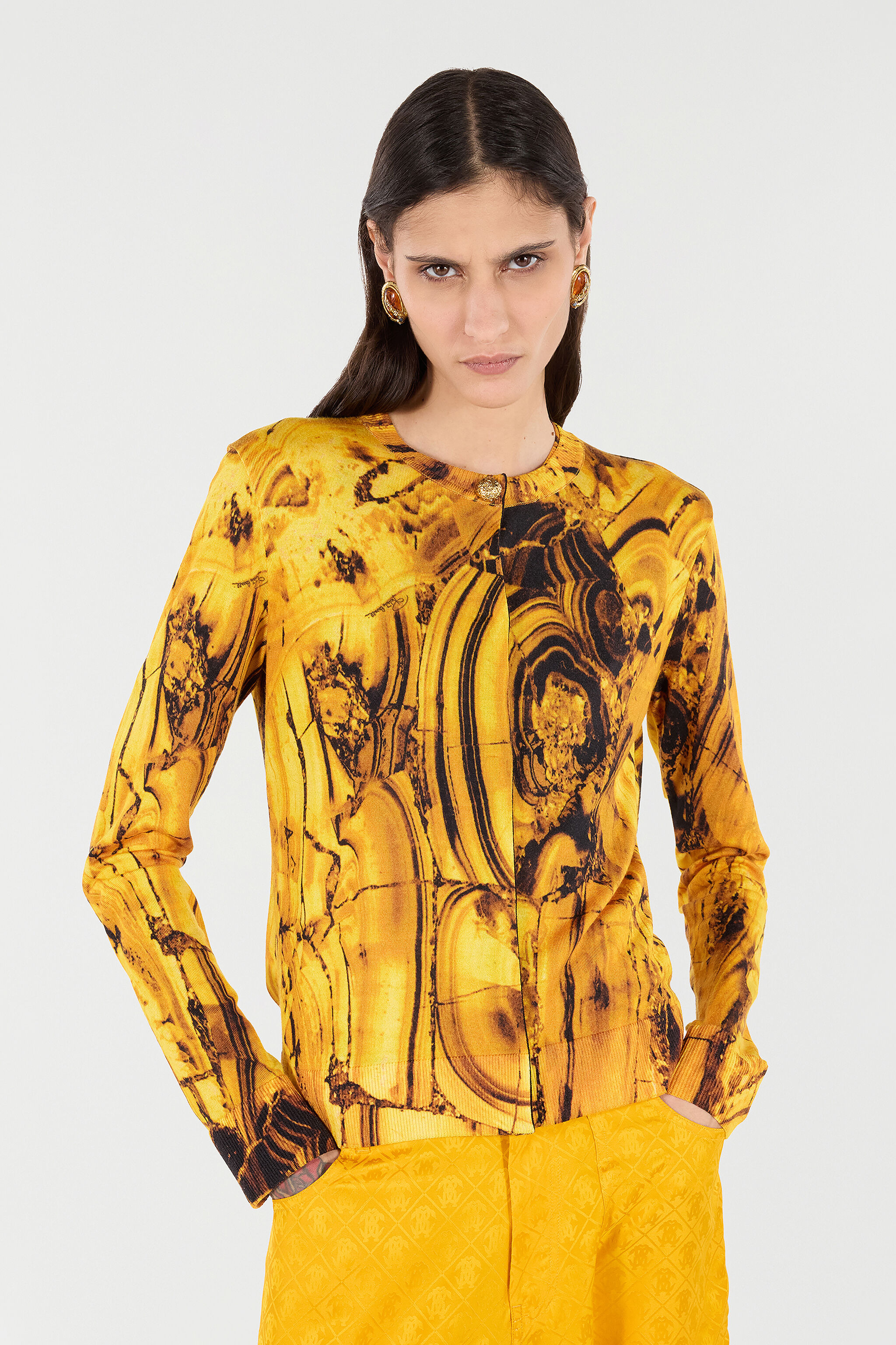Cardigan With Amber Print - 6