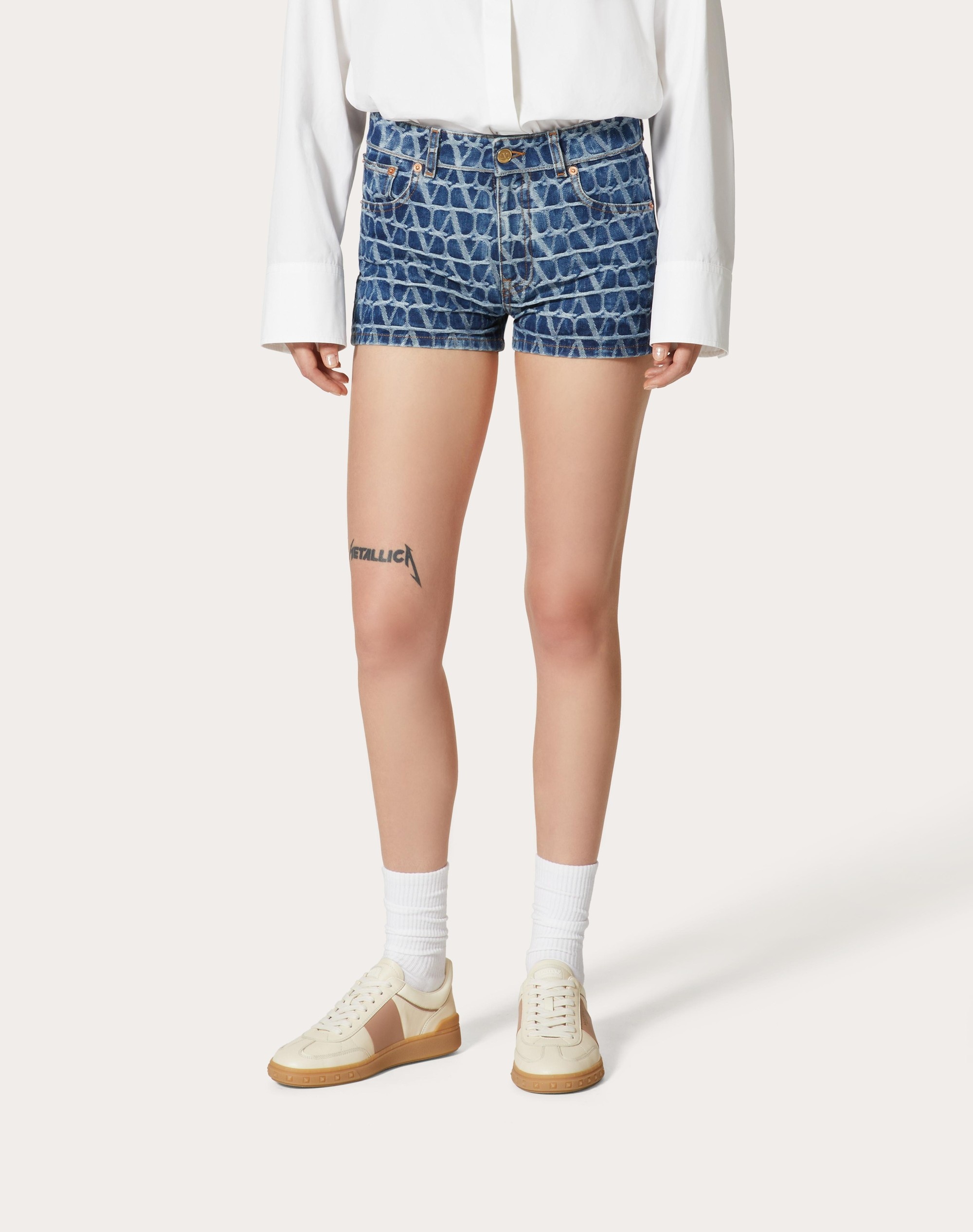 TOILE ICONOGRAPHE DENIM SHORTS - 3