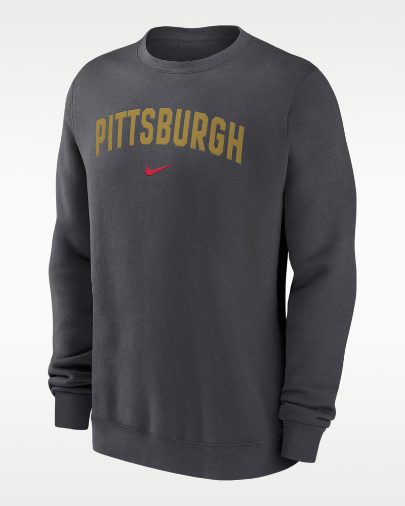 Pittsburgh Pirates 2-Hit Men's Nike MLB Pullover Crew 1