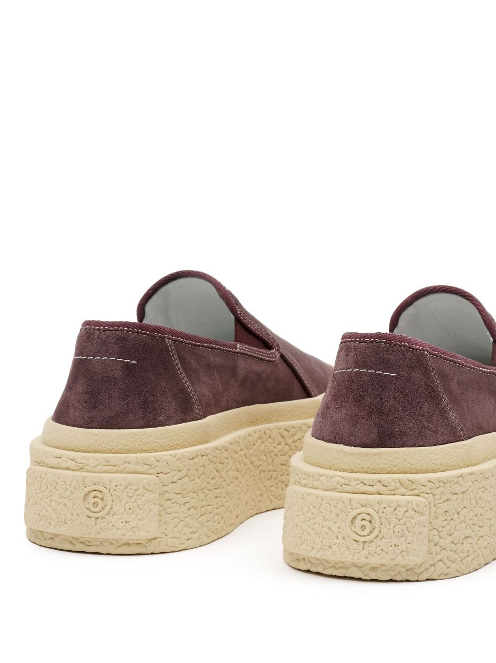 logo-patch suede loafers - 7