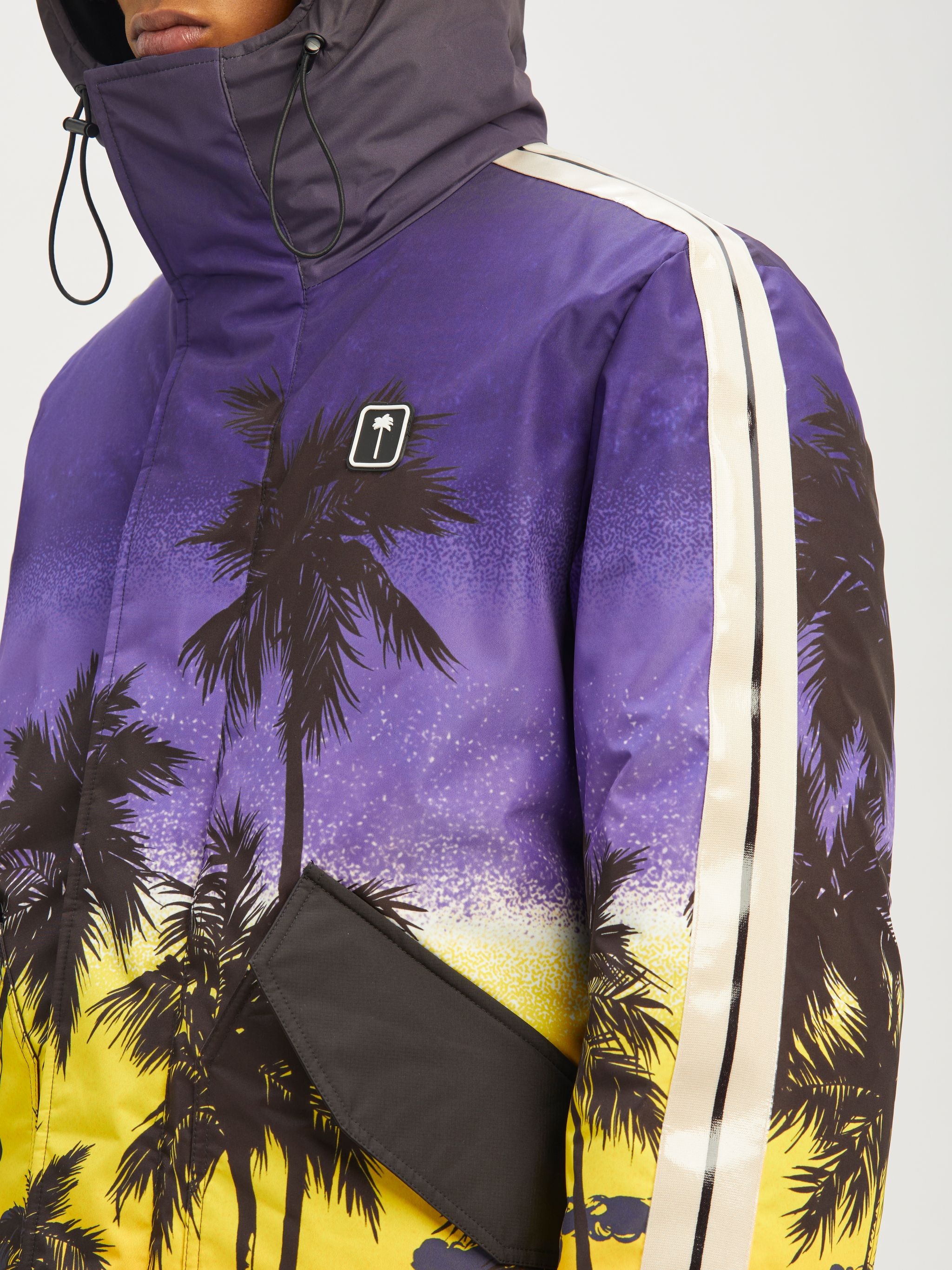 sunset-print hooded jacket - 7