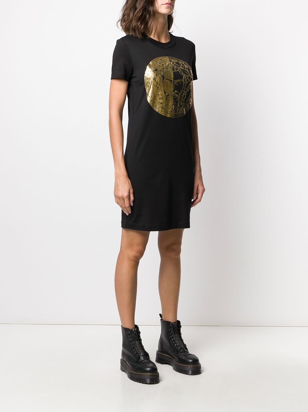 foil-print T-shirt dress - 3