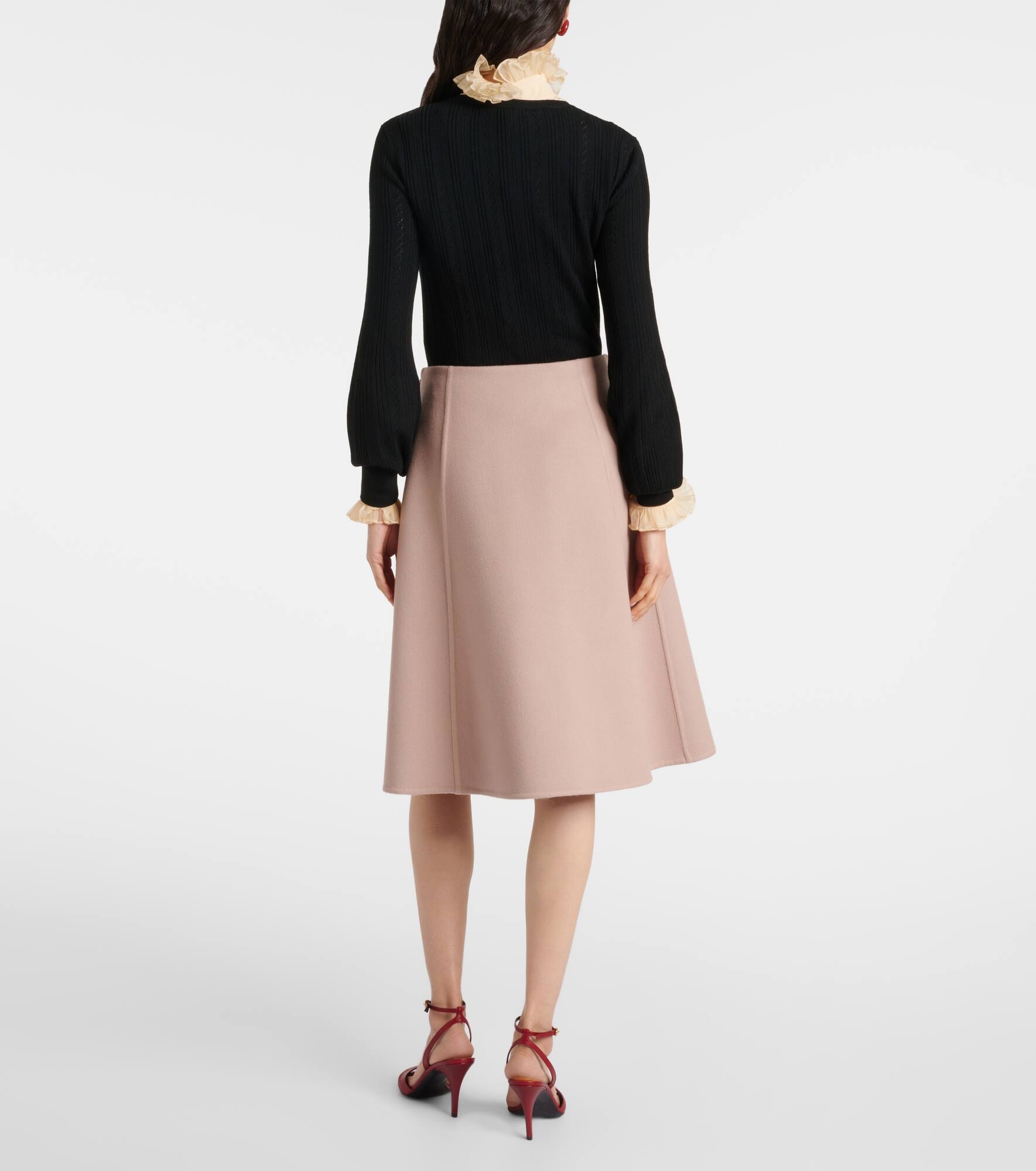 Wool and cashmere midi skirt - 3