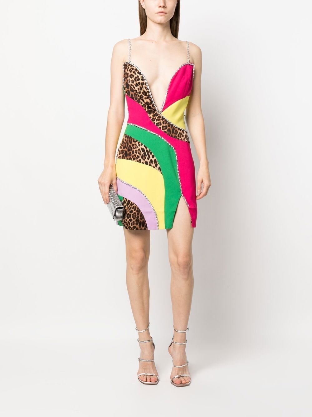 patchwork mini dress - 2