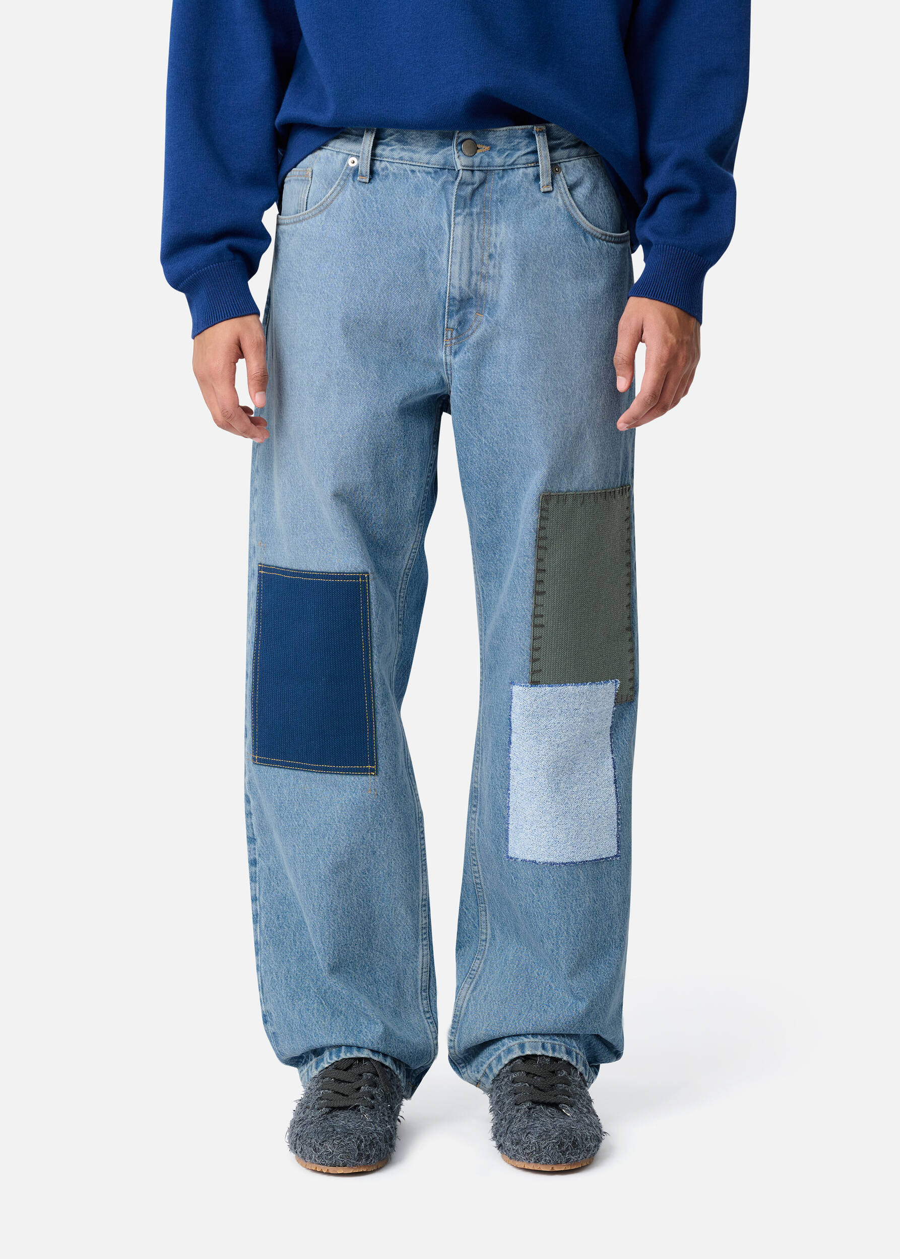 Zine Embroidered Patch Jeans - 2
