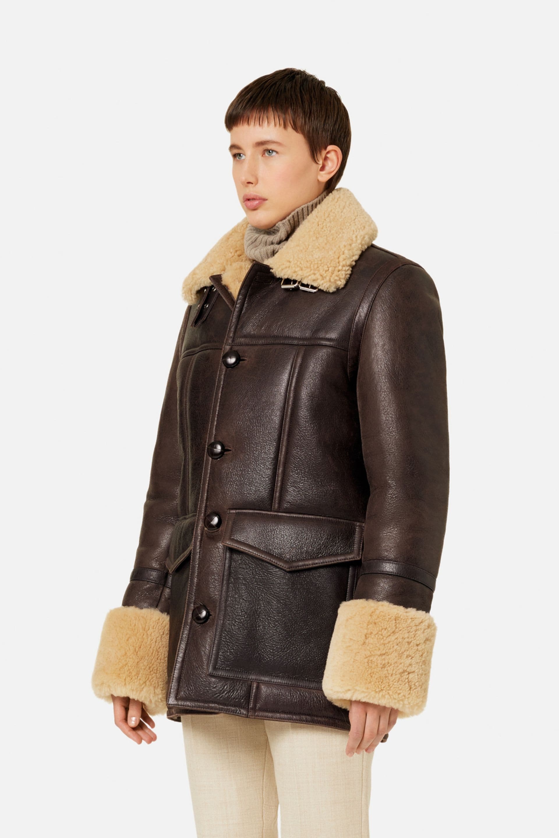Shearling Buttoned Jacket - 2