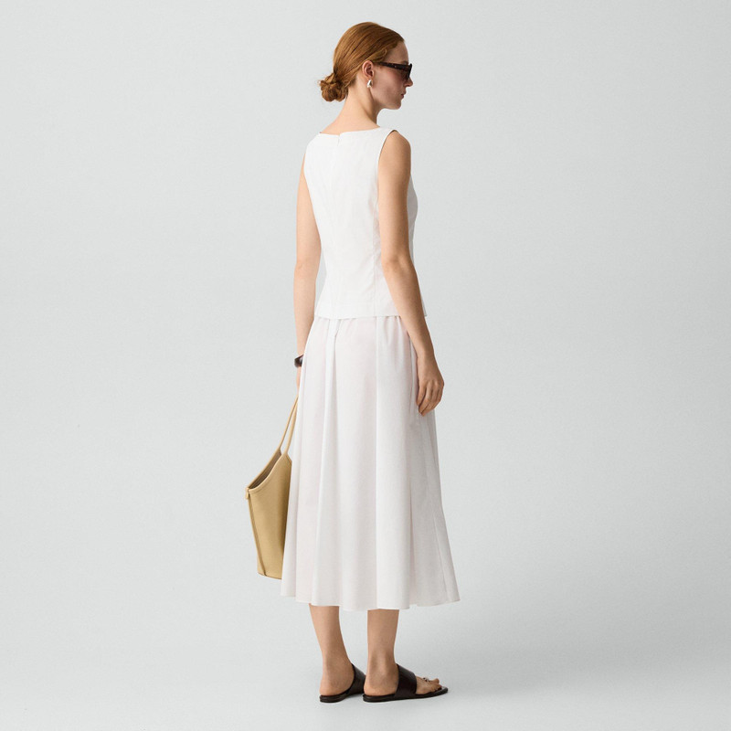 Theory Boatneck Midi Dress in Relaxed Poplin outlook