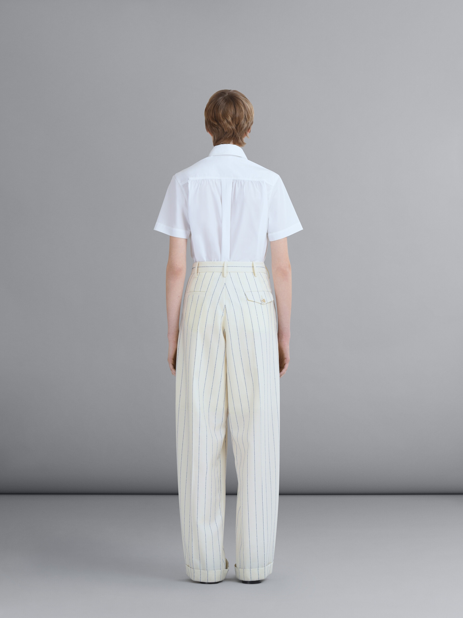 PINSTRIPED FRESCO WOOL PANTS - 3