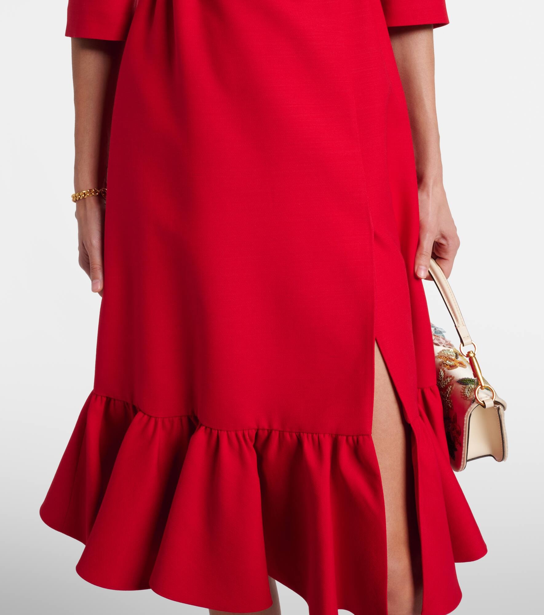 Crepe Couture embellished ruffled midi dress - 5