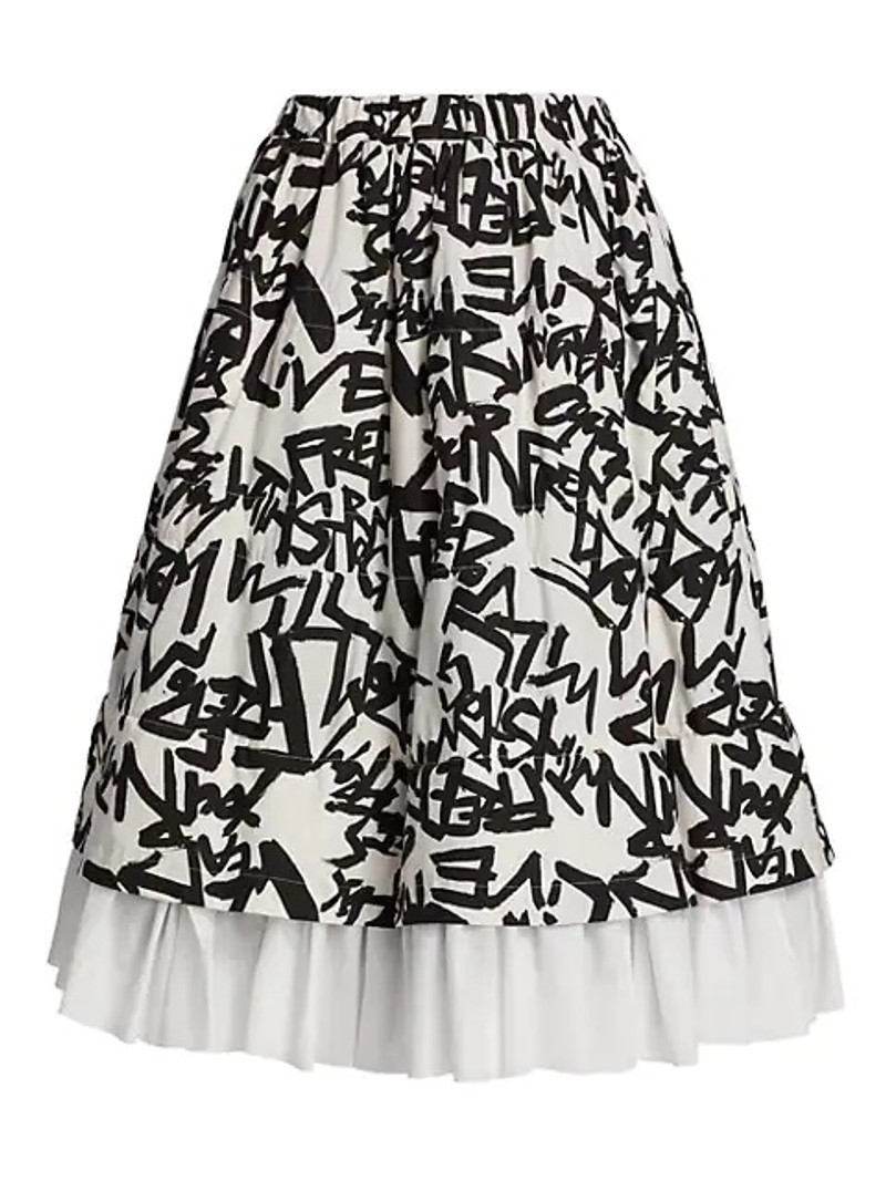 Graffiti Print Layered Skirt 1