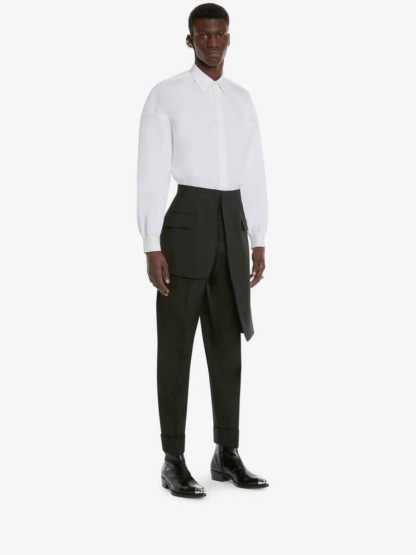 Men's Cotton Poplin Shirt in White - 3