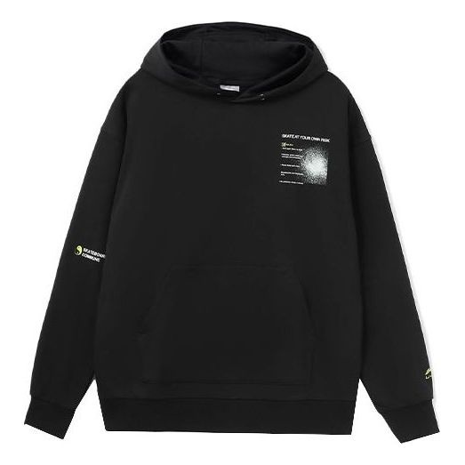 Li-Ning Skateboard Graphic Hoodie 'Black' AWDR451-1 - 1