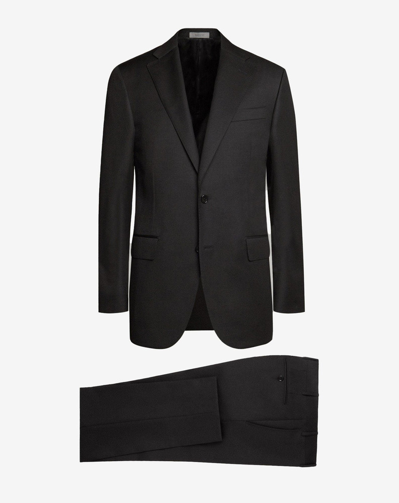 Black lined wool suit 1