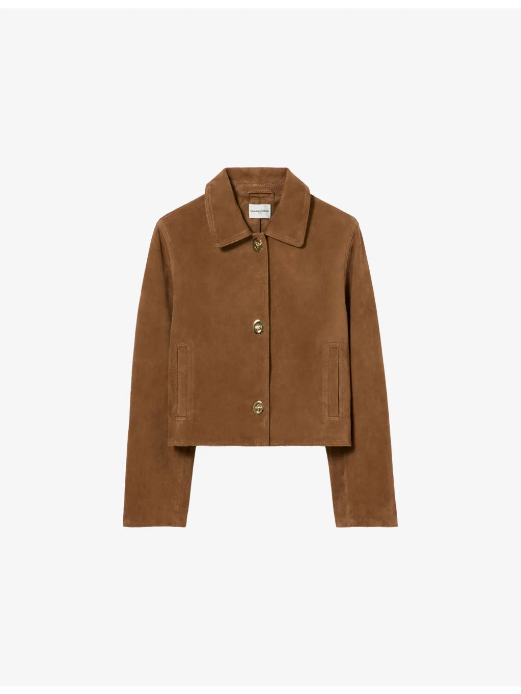 Cropped Side-Pocket Suede Jacket - 1