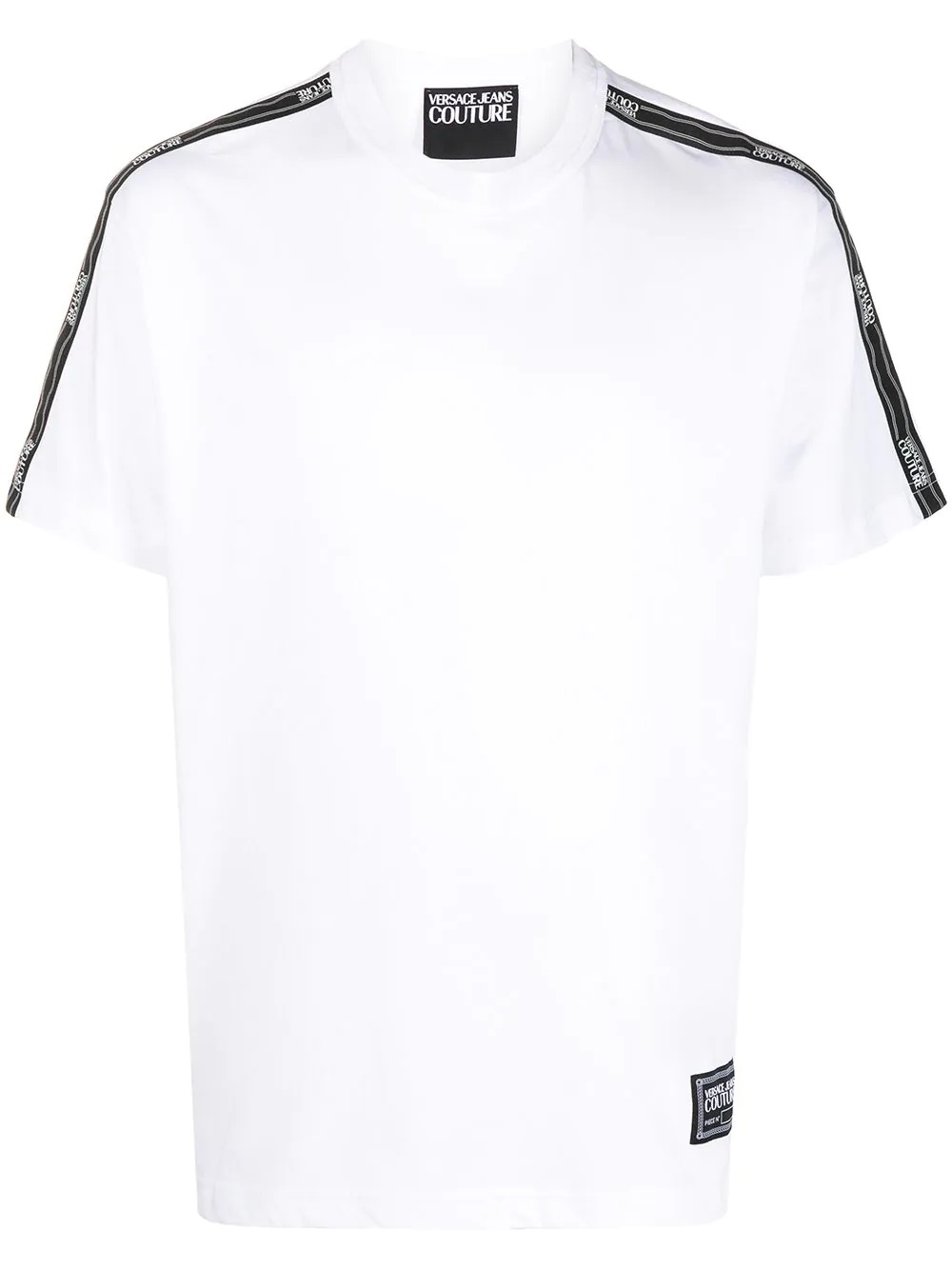 logo-tape sleeve T-shirt - 1