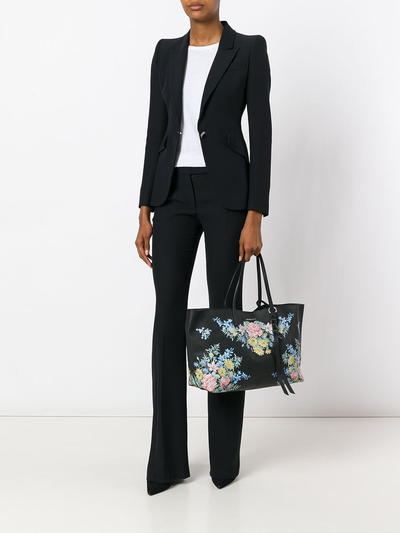 Alexander McQueen floral tote bag outlook