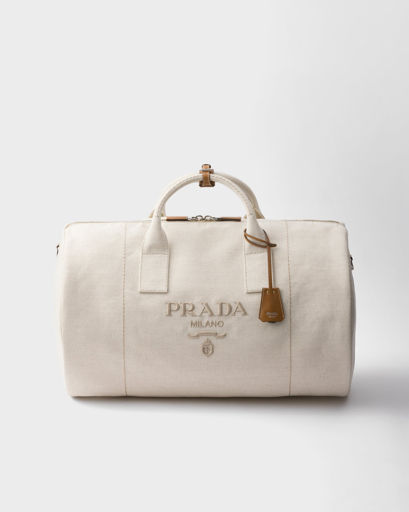 Linen blend duffle bag 1