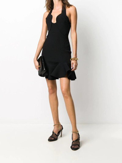 Alexander McQueen halterneck ribbed knit mini dress outlook