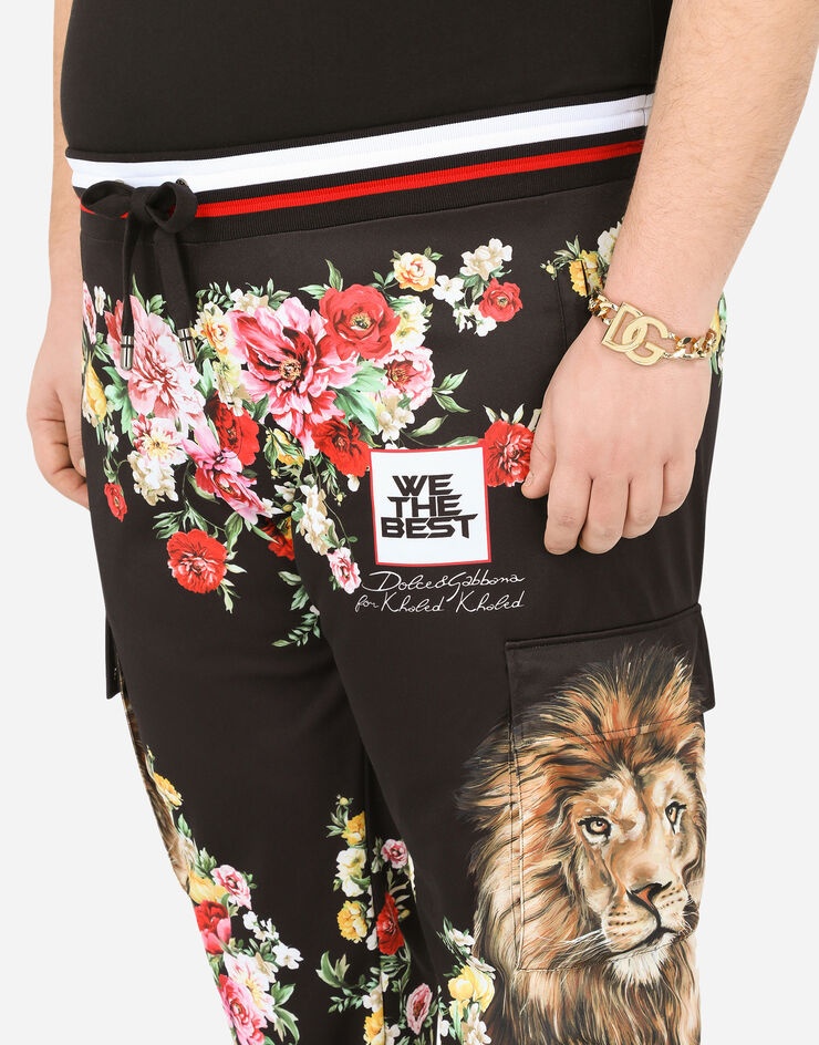 jogging pants with lion mix print - 6