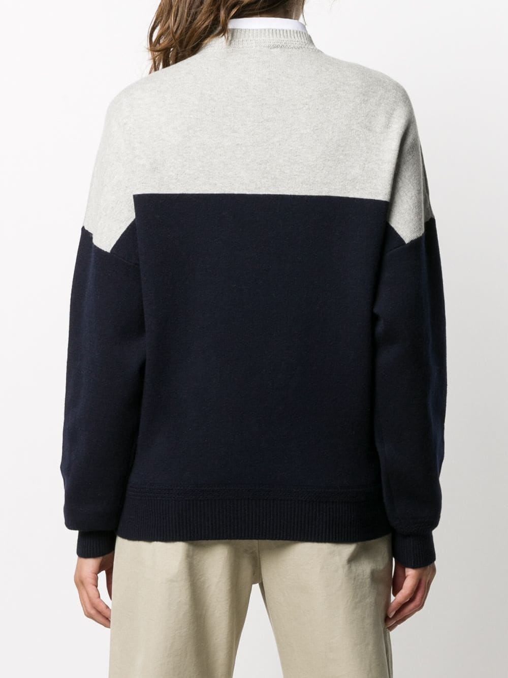 logo panelled crew neck jumper - 4