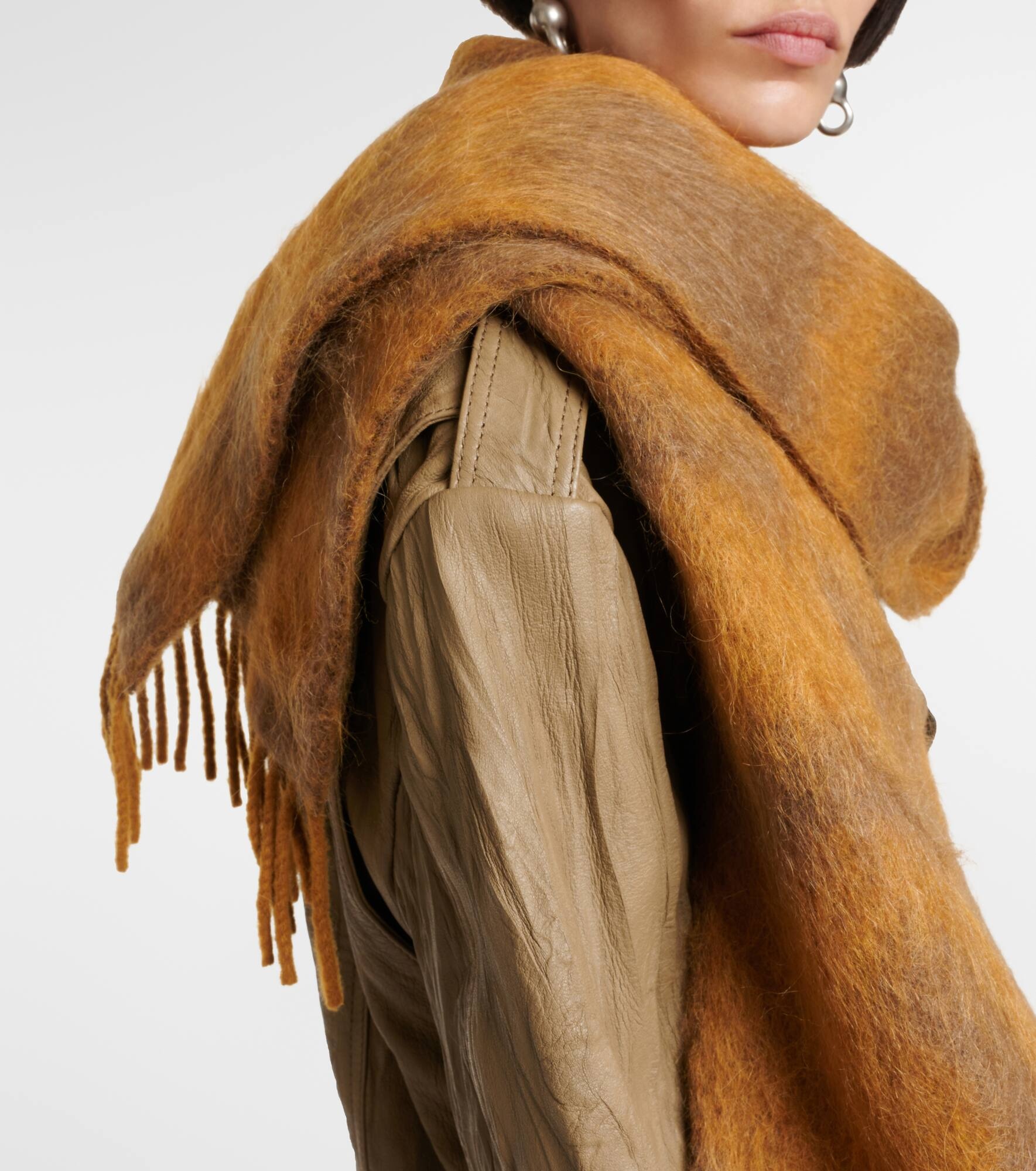 Logo wool-blend scarf - 3