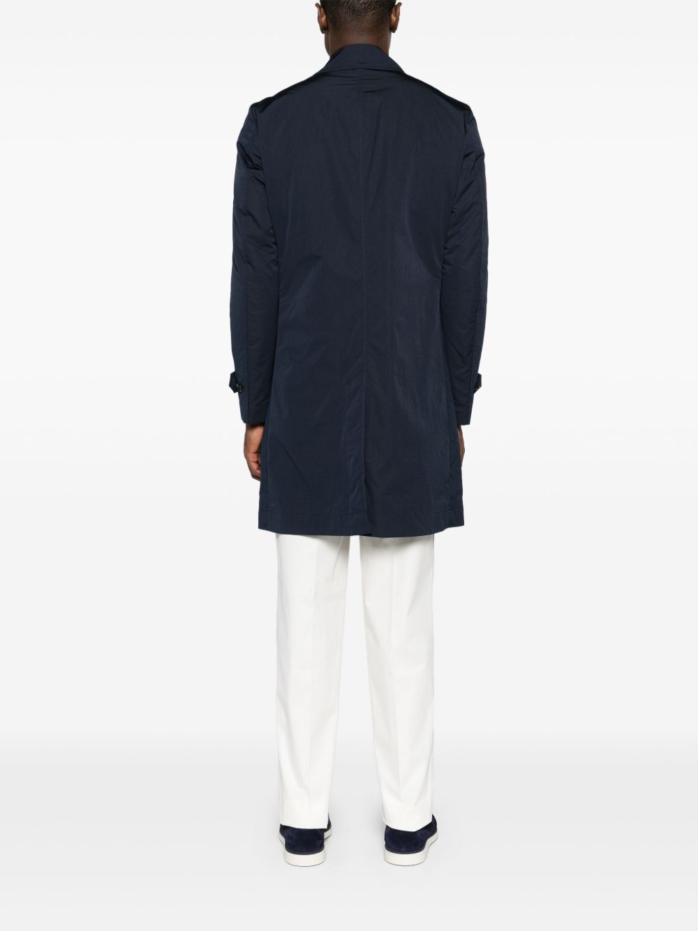 spread-collar single-breasted coat - 4