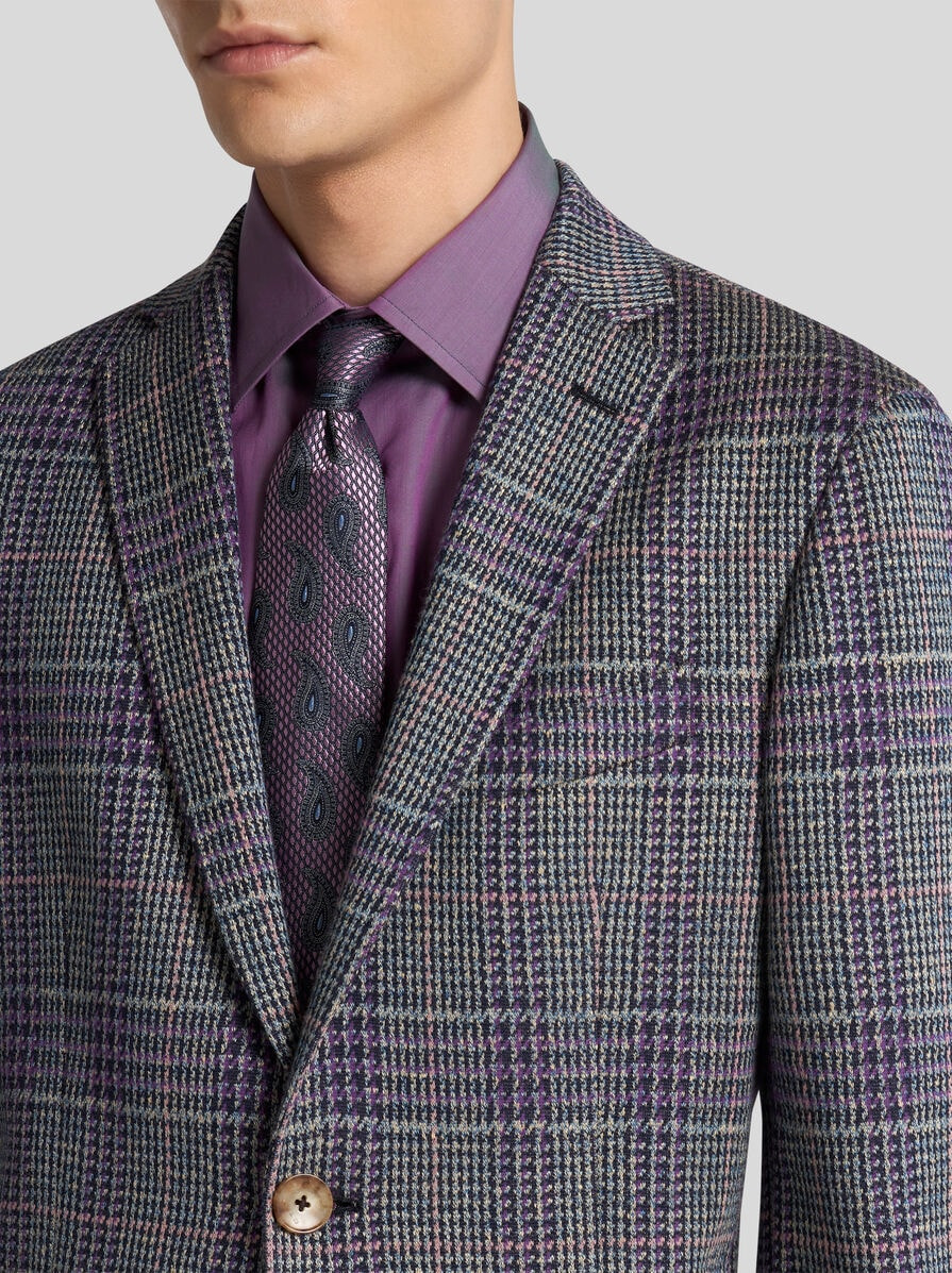PRINCE-OF-WALES COTTON/LINEN BLEND BLAZER - 2