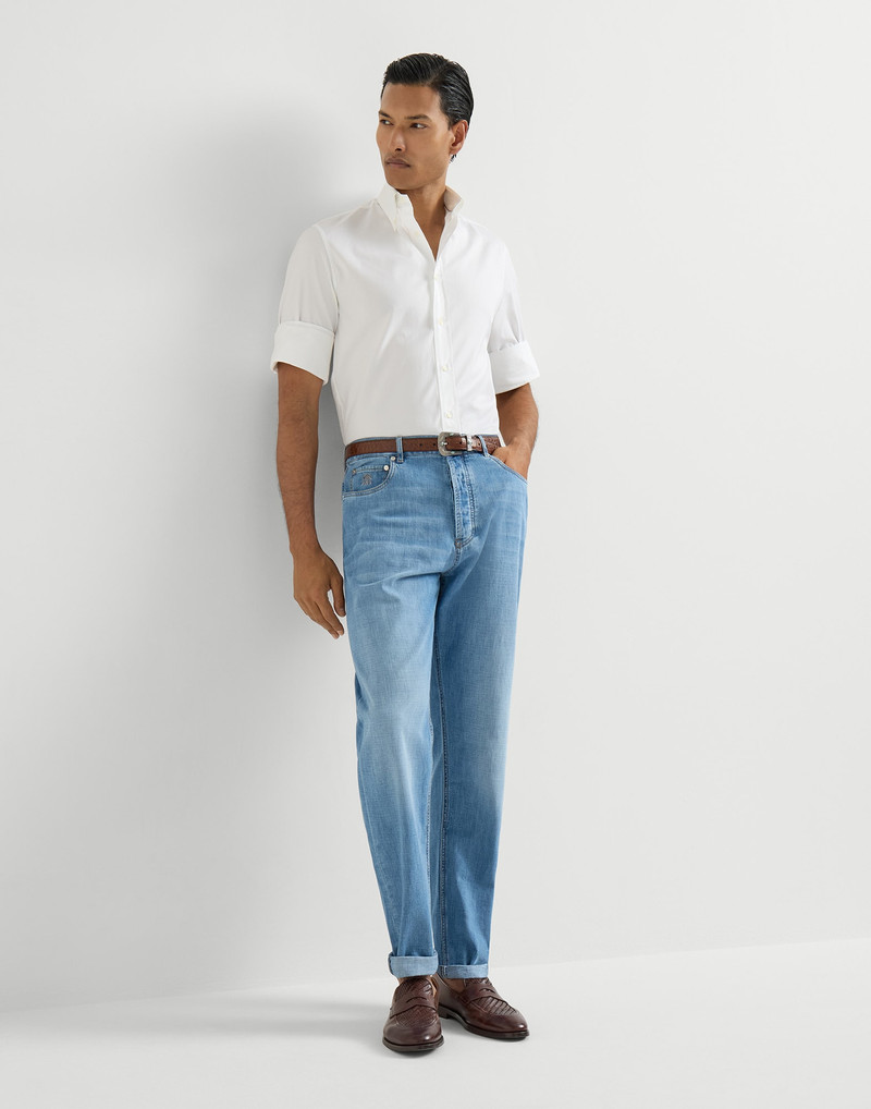 Lightweight old denim iconic fit five-pocket trousers 5
