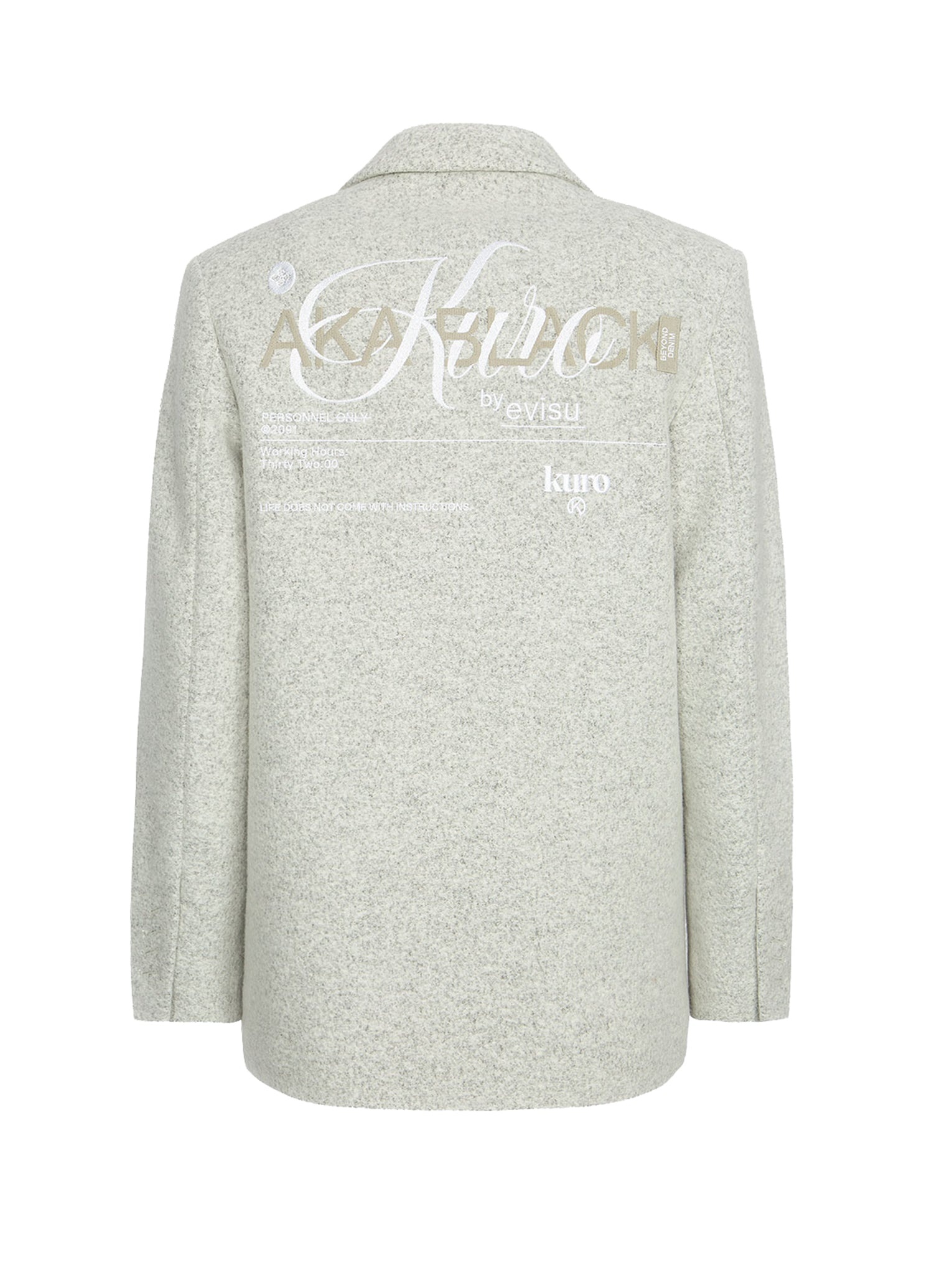Logo Embroidery Wool Blend Blazer - 10