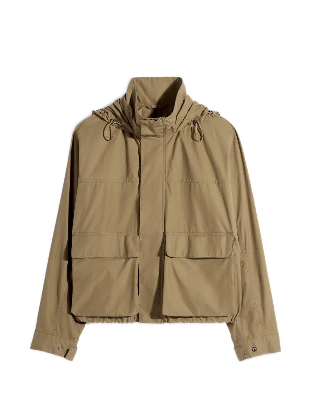 hooded pockets rain parka - 1