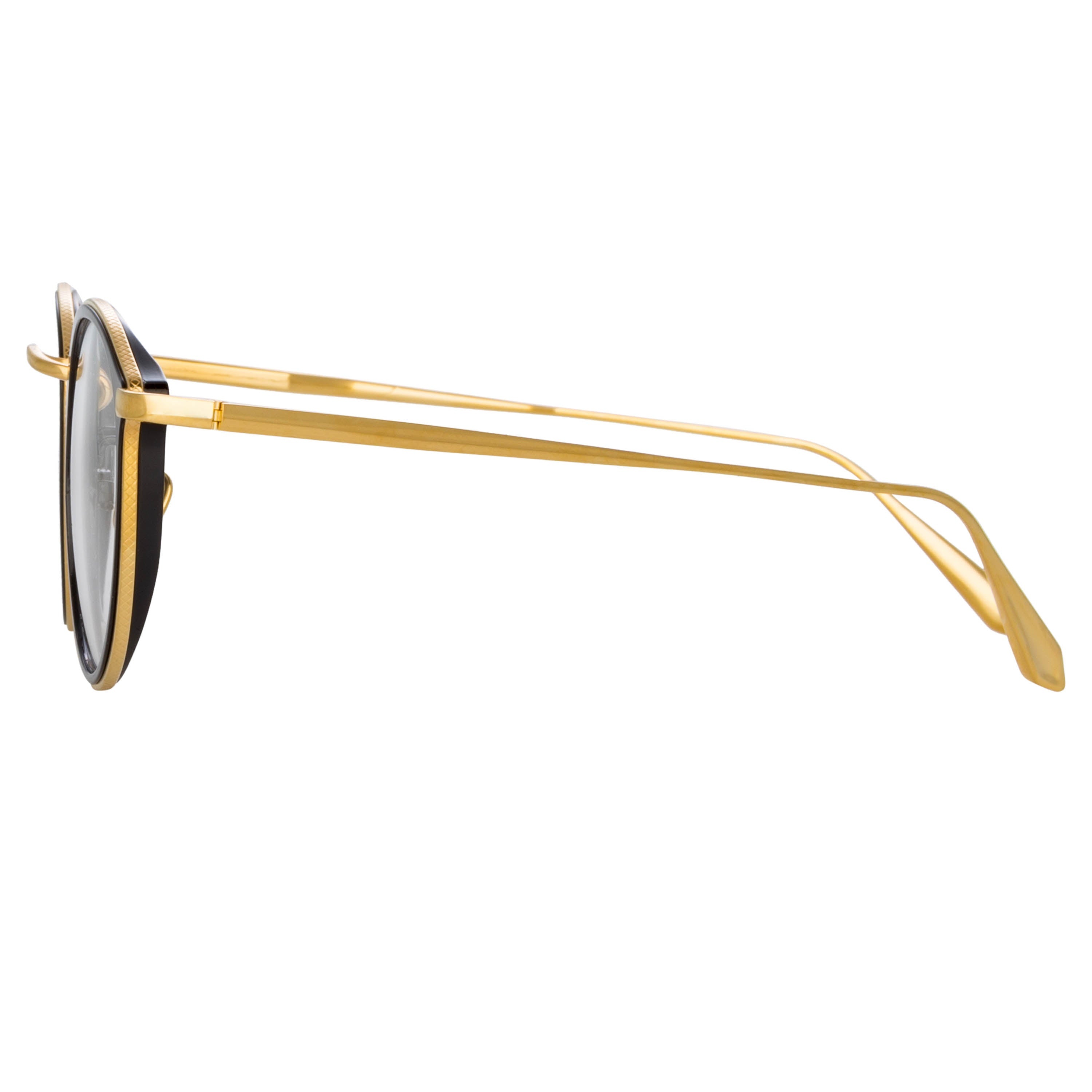 LUIS OVAL OPTICAL FRAME IN YELLOW GOLD AND BLACK - 5