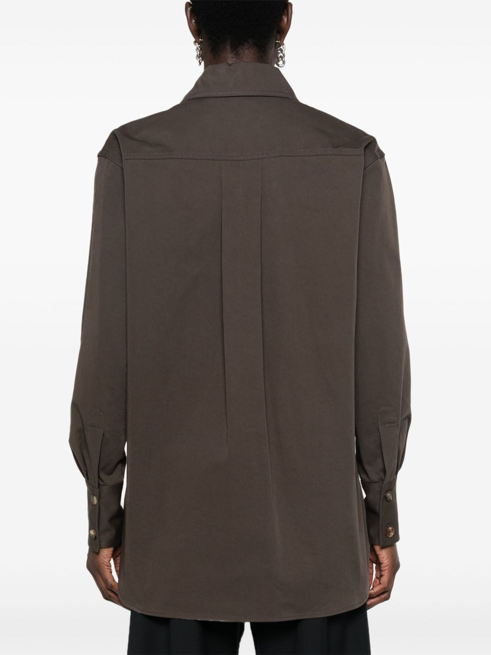 point-collar organic cotton shirt - 4