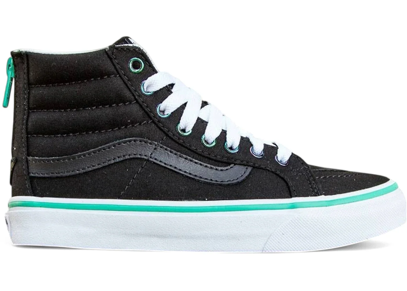 Vans Sk8-Hi Slim Zip Iridescent Eyelets Black (Women's) - 1