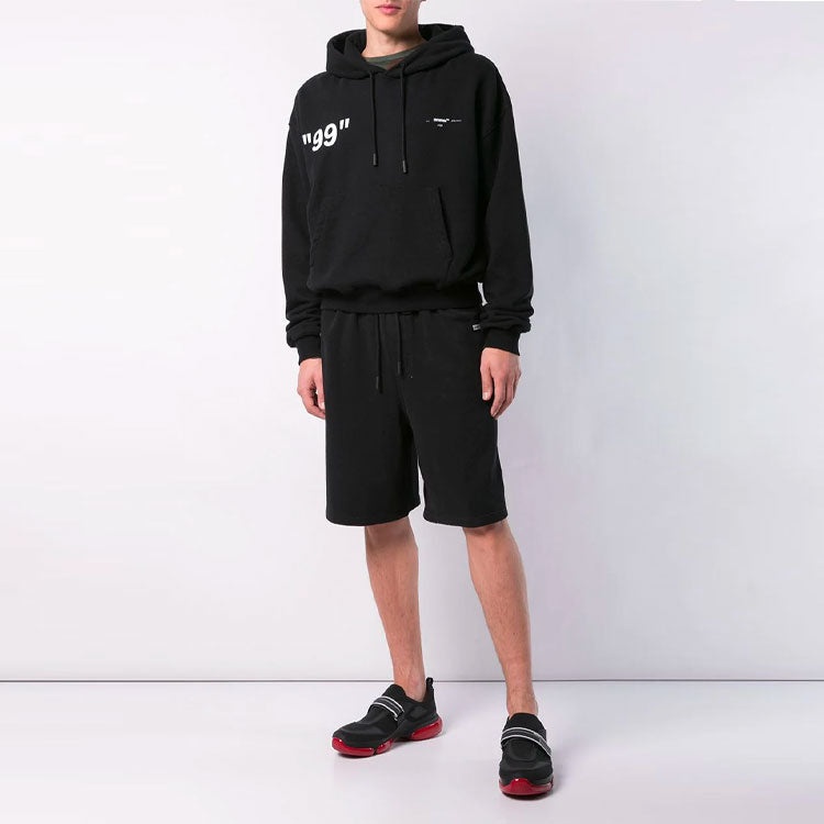 Men's Off-White Back Printing Loose Black OMBB037R19B970011088 - 2