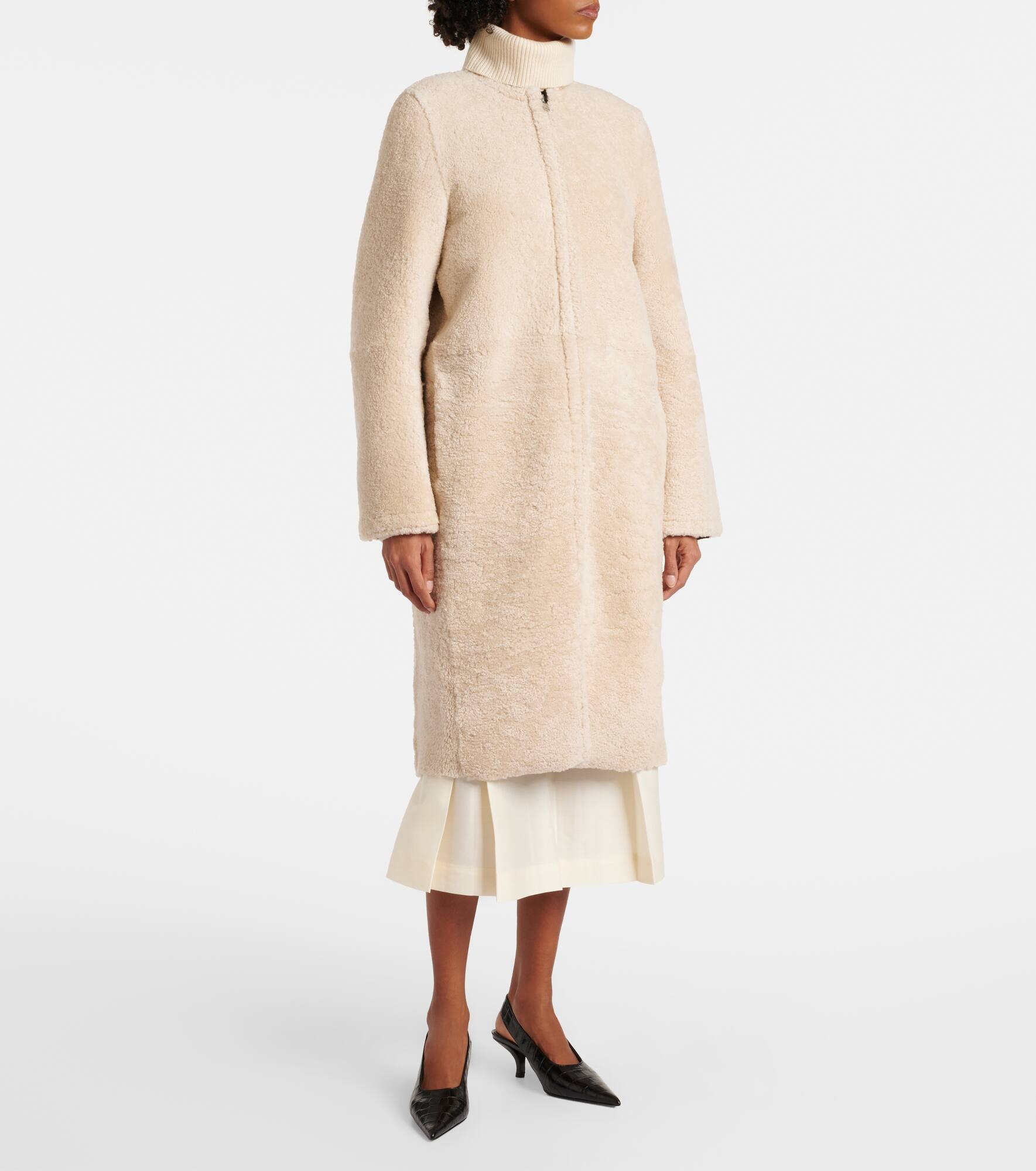 Zipped teddy shearling coat - 7