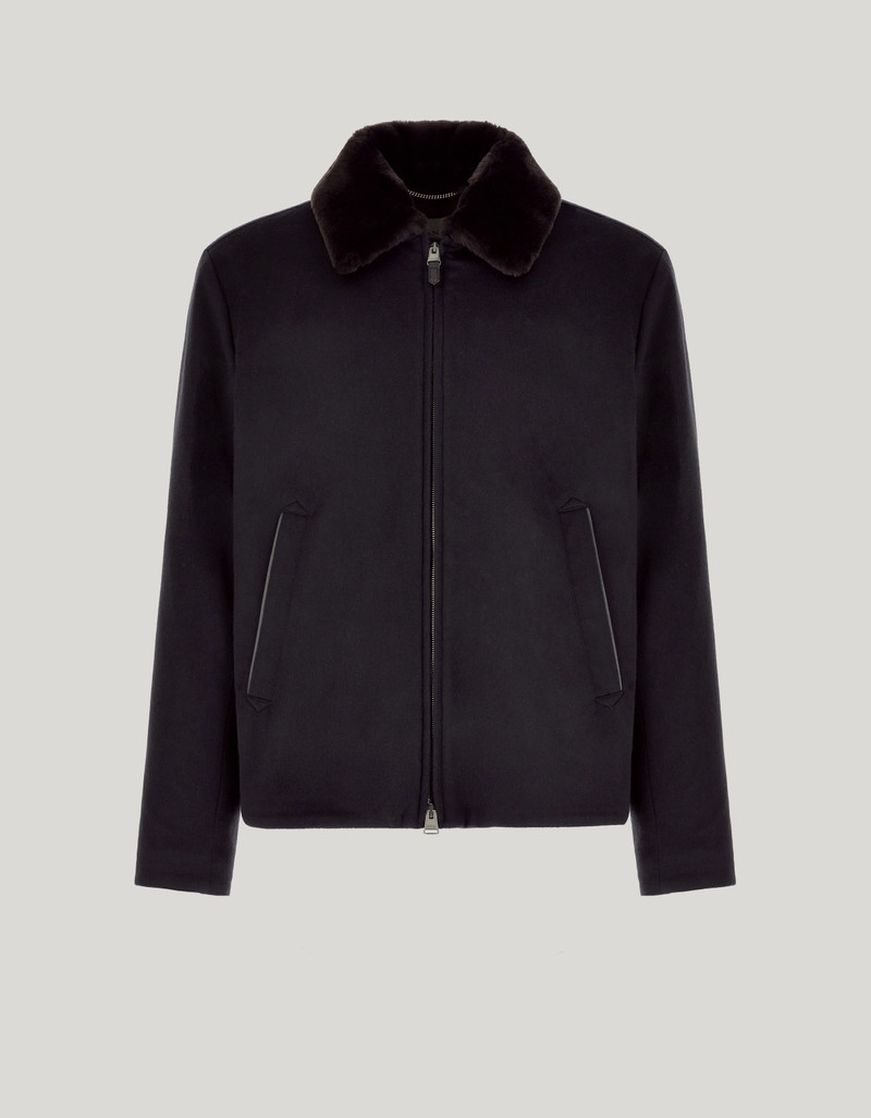 CARAMEL MIXED-MATERIAL ULTRALIGHT SUEDE BOMBER JACKET WITH KNIT INSERTS 192